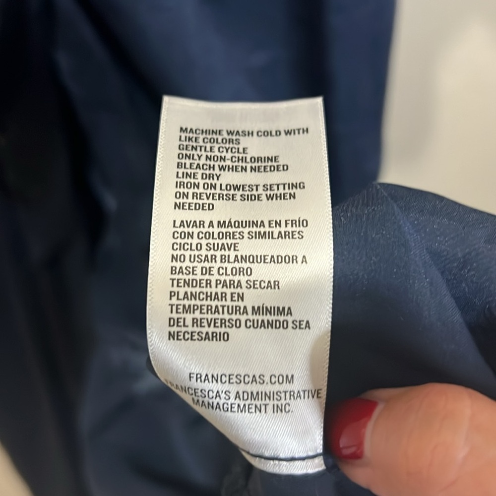Silk Dress Margot Satin Wrap Navy Blue Party Audrey Soft Francesca’s Holiday - Picture 7 of 15